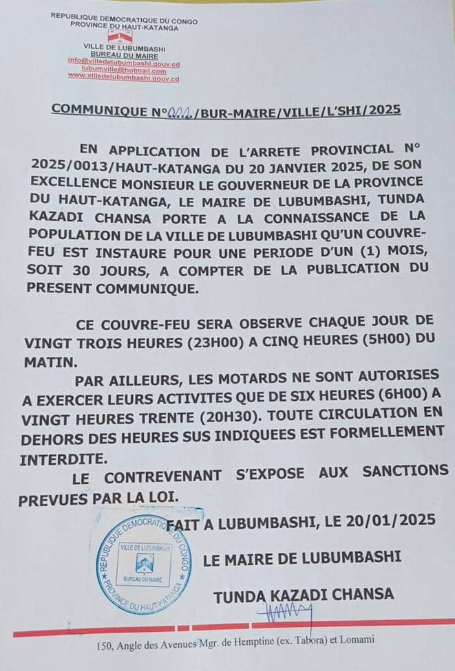 IMG-20250120-WA0080 Lubumbashi. Insécurité : Des foyers de tension se précisent dans la ville.