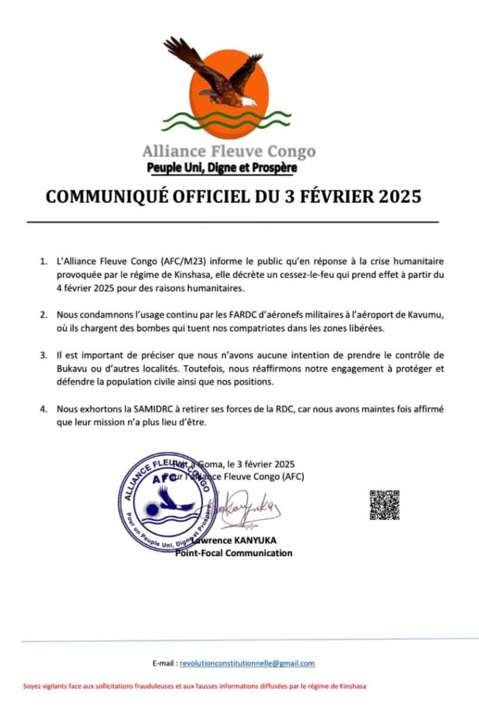 IMG-20250204-WA0081-692x1024 Cessez-le-feu du M23 : Un trompe-l'oeil ou une stratégie pour mieux avancer ?